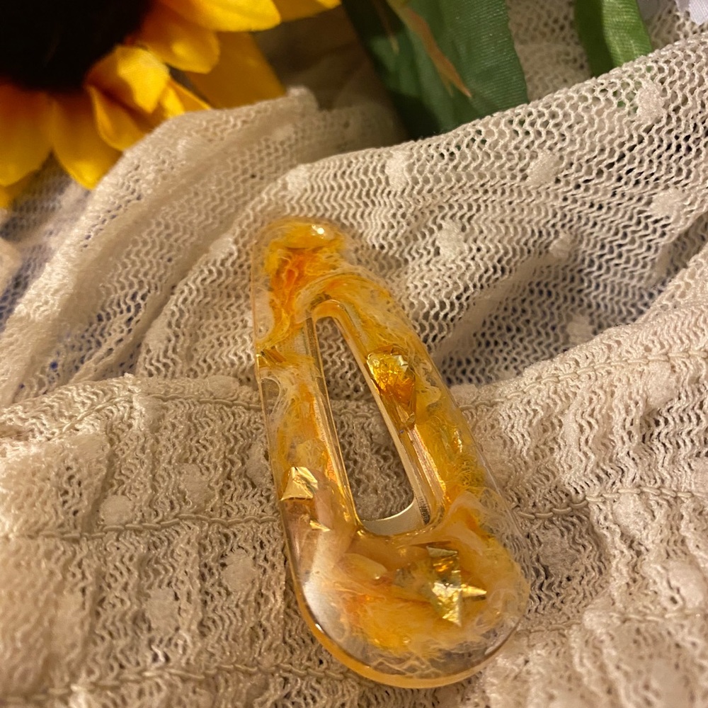 Handmade goldleaf hair barrette
